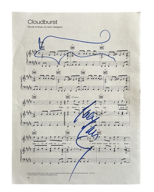 Oasis Signed Sheet Music