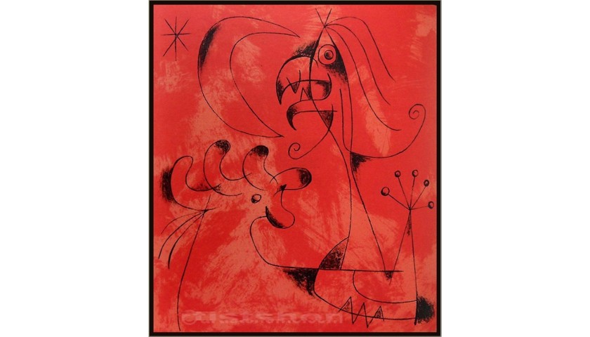 Limited Edition Lithograph by JOAN MIRO "Wizard with Moon & Stars" - 1956