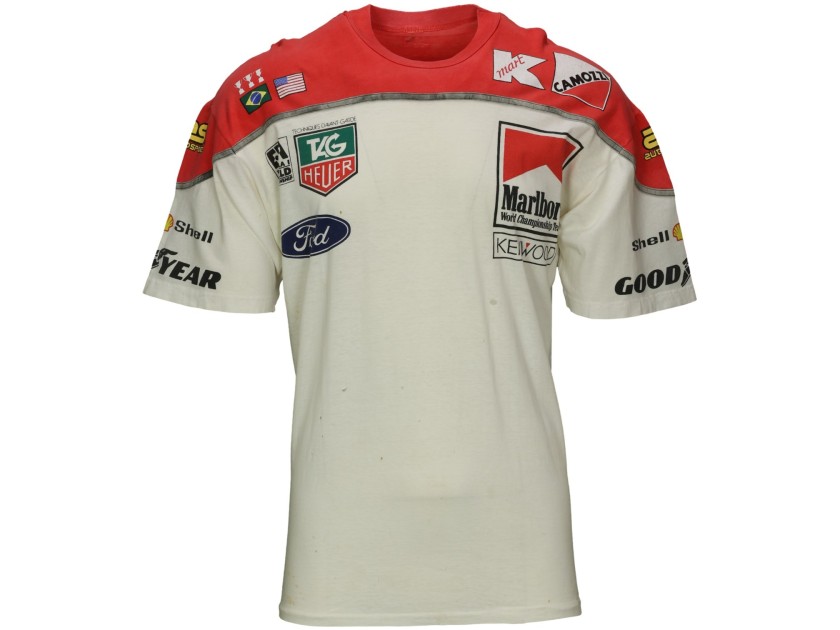 Ayrton Senna's Signed 1993 McLaren-Ford Worn Paddock T-Shirt