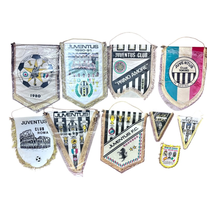 Juventus' Collection of Ten Official Pennants, 1980/90s