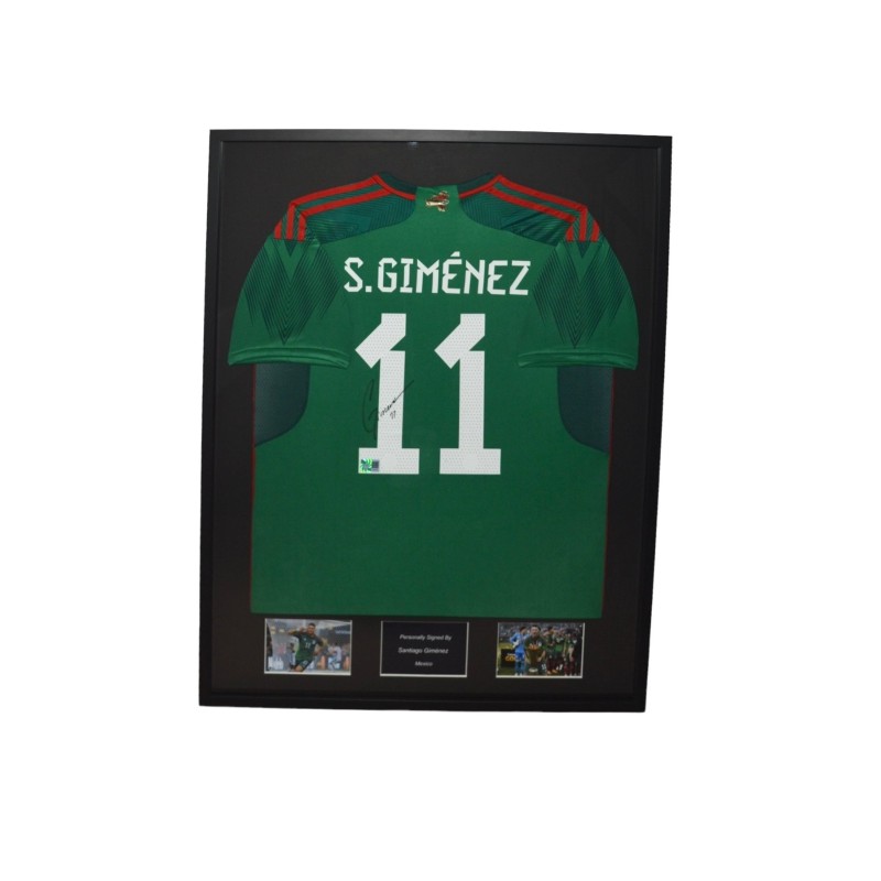 Santiago Gimenez's Mexico 2022/23 Signed And Framed Shirt