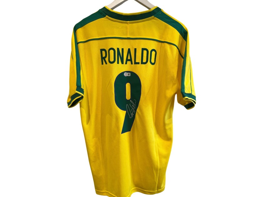 Replica della maglia firmata di Ronaldo per il Brasile 1998