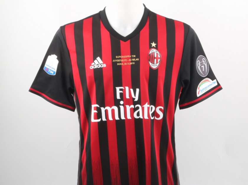 Suso Match Issued Shirt, TIM Supercup Milan-Juventus - Special Sewing