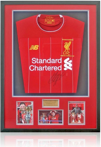 Jürgen Klopp's Liverpool 2019/20 Signed and Framed Shirt with LED Lighting