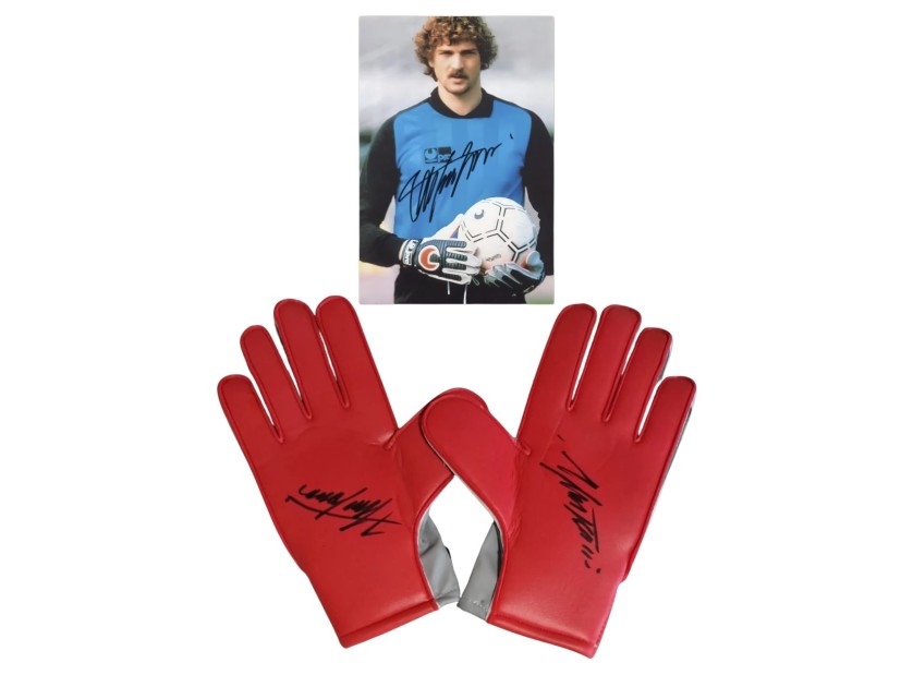 Stefano Tacconi - Signed Gloves with Signed Photograph