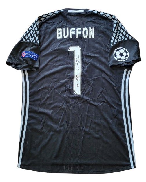 Buffon's Juventus Match-Issued Shirt, Champions League 2016/17 - Signed with dedication