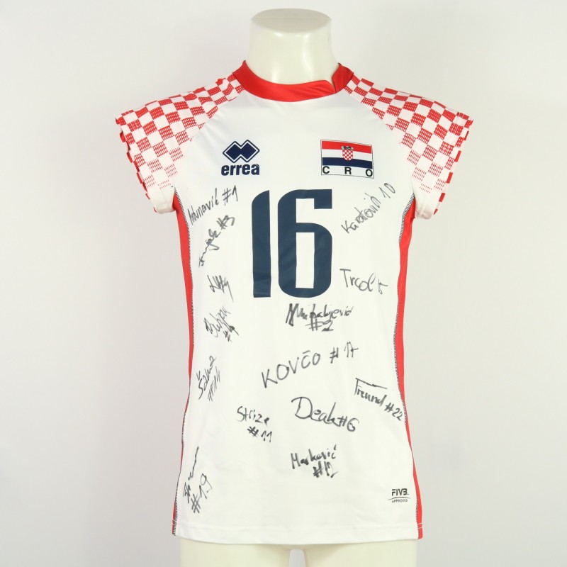 Maglia della Croazia - atleta Curak - della Nazionale femminile ai Campionati Europei 2023 - Autografata dalla squadra