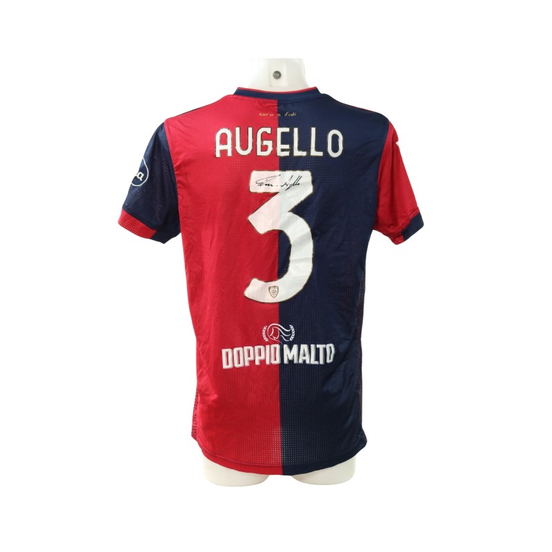 Augello's Signed Unwashed Shirt, Cagliari vs Hellas Verona 2024