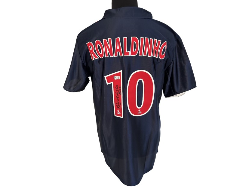 Maglia replica Ronaldinho PSG, 2001/02  - Autografata