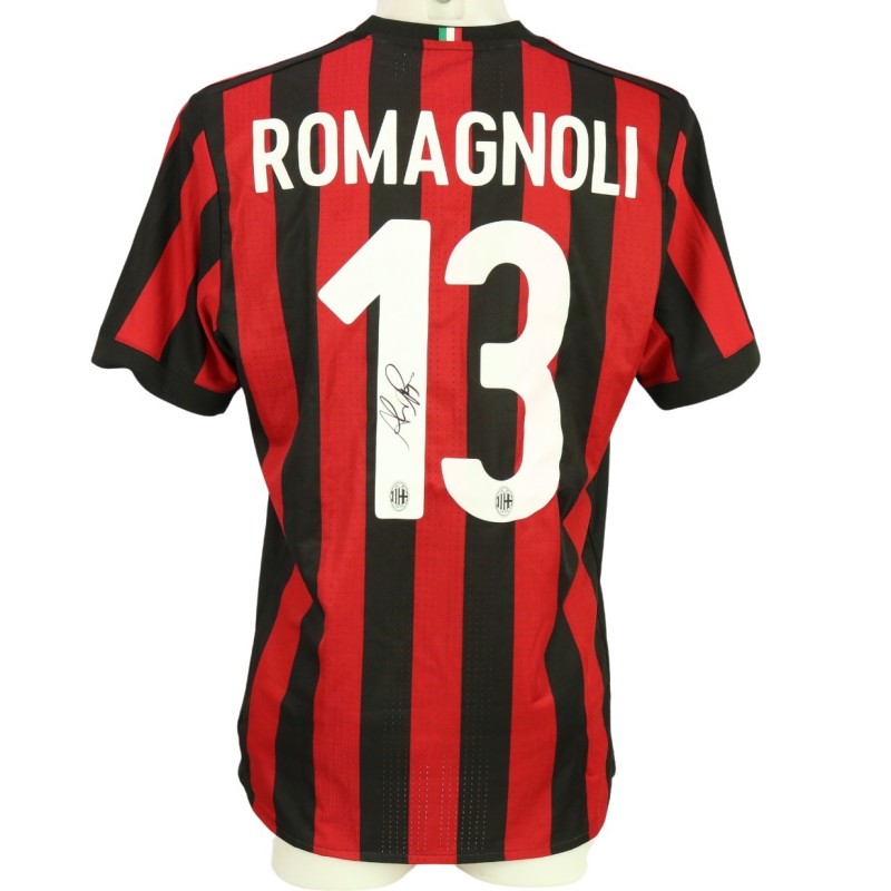 Romagnoli Official AC Milan Signed Shirt, 2017/18