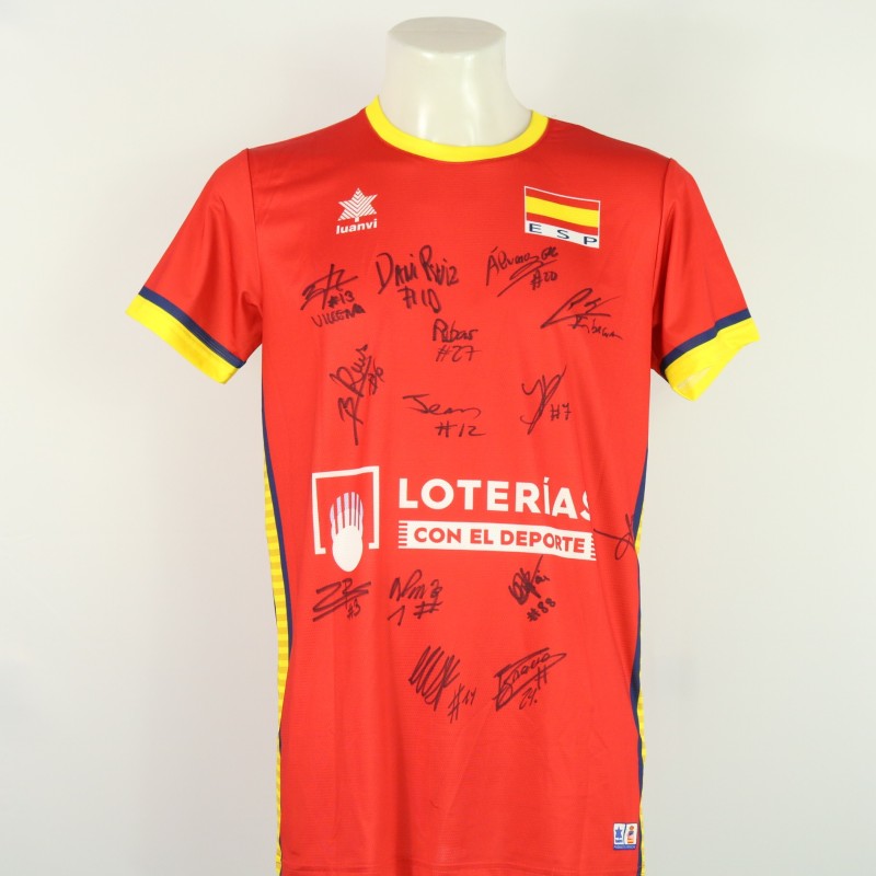 Spain Men's National Team Jersey at the European Championships 2023 - autographed by the team