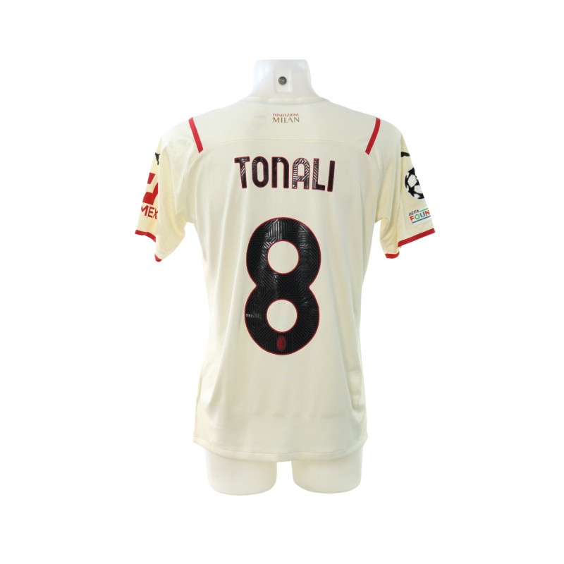 Tonali's Milan Match-Issued Shirt, UCL 2021/22