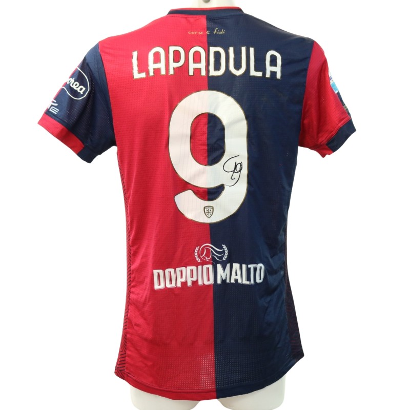 Lapadula's Signed Unwashed Shirt, Cagliari vs Hellas Verona 2024