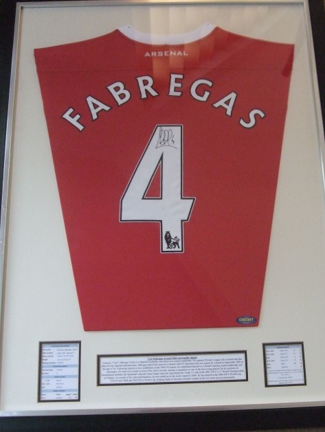 Cesc Fàbregas' Arsenal Signed and Framed Shirt