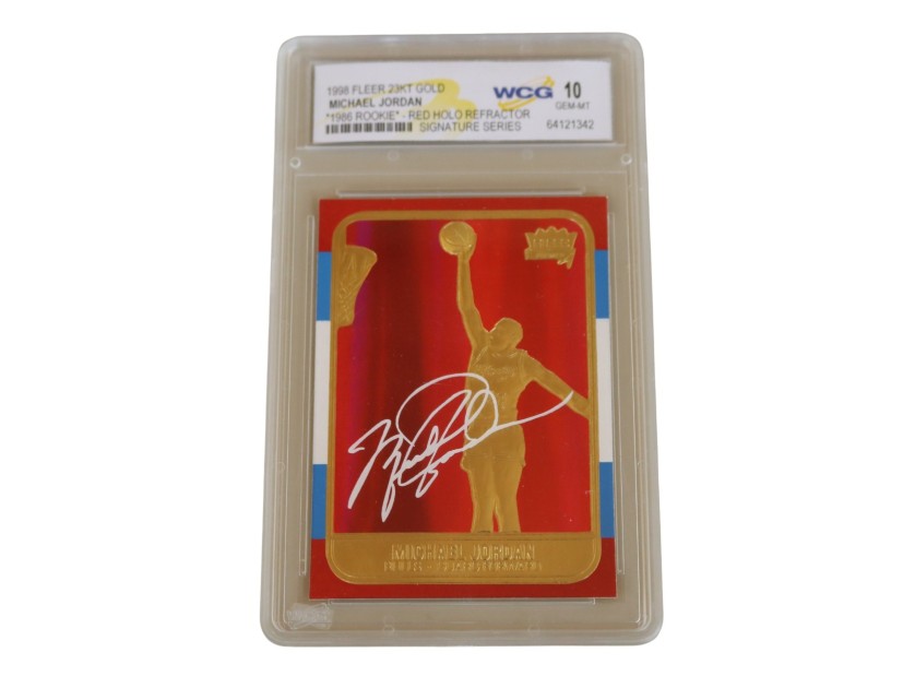 Michael Jordan Fleer Red Holo Refractor Rookie Signature Card, 1998