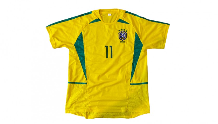 Ronaldinho Official Brazil Signed Shirt, 2002 - CharityStars
