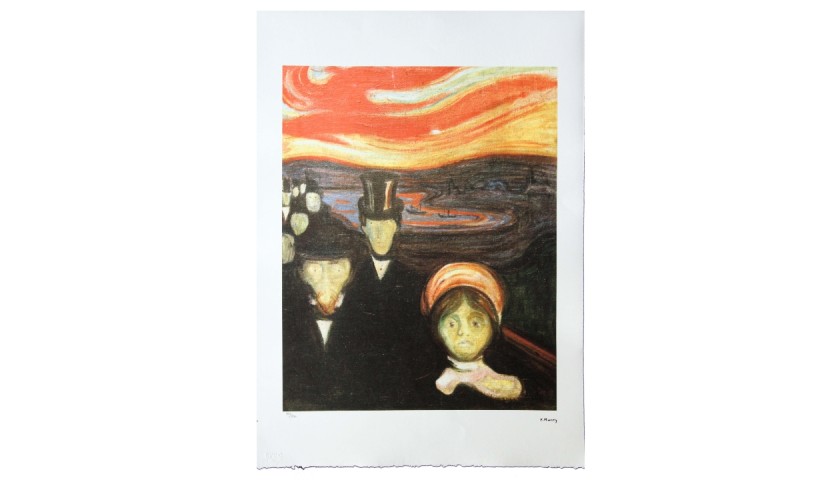 "Ansietà" - Stampa Litografica Offset di Edvard Munch