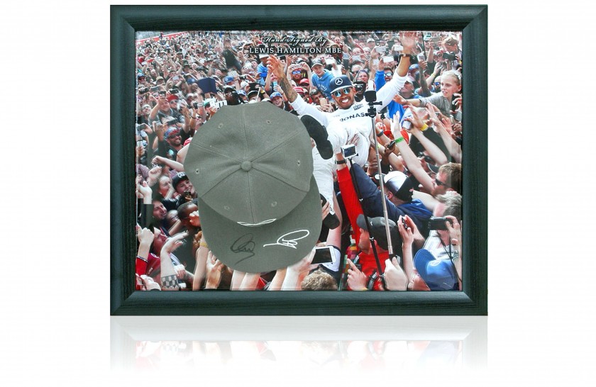 Formula 1 Official Mercedes Cap Hand Signed by Lewis Hamilton MBE