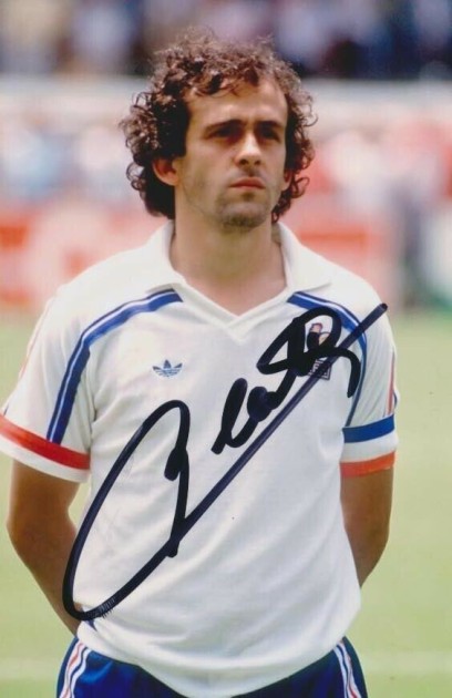 Fotografia autografata da Michel Platini