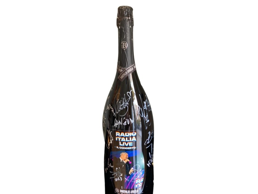 Bortolin Angelo Radio Italia bottle - signed by several singers 