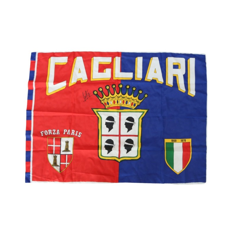 Cagliari Calcio Flag - Signed by Gigi Riva