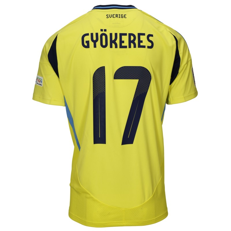 Gyokeres' Sweden vs Estonia Match-Issued Shirt, Nations League 2024