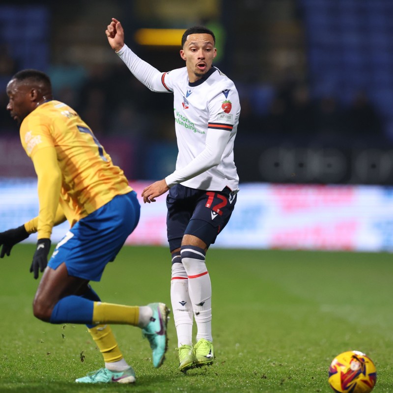 Maglia indossata Josh Dacres-Cogley Bolton Wanderers, vs Mansfield - Autografata