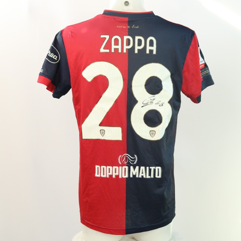 Zappa's Signed Unwashed Shirt, Cagliari vs Cremonese Coppa Italia 2024