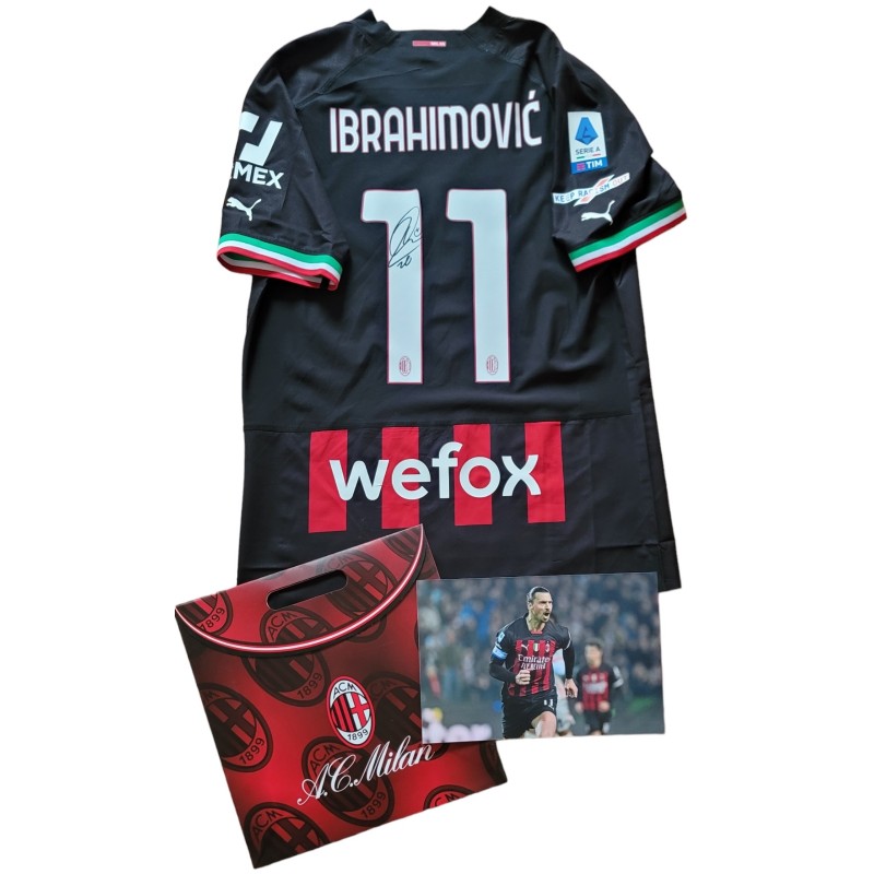Ibrahimovic's AC Milan Signed Match Shirt, 2022/23 "Keep Racism Out"
