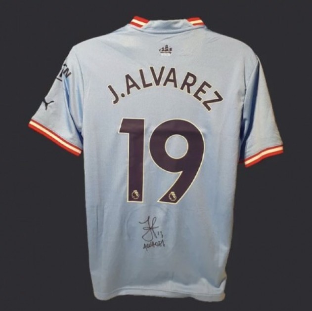 Julian Alvarez's Argentina Signed and Framed Shirt