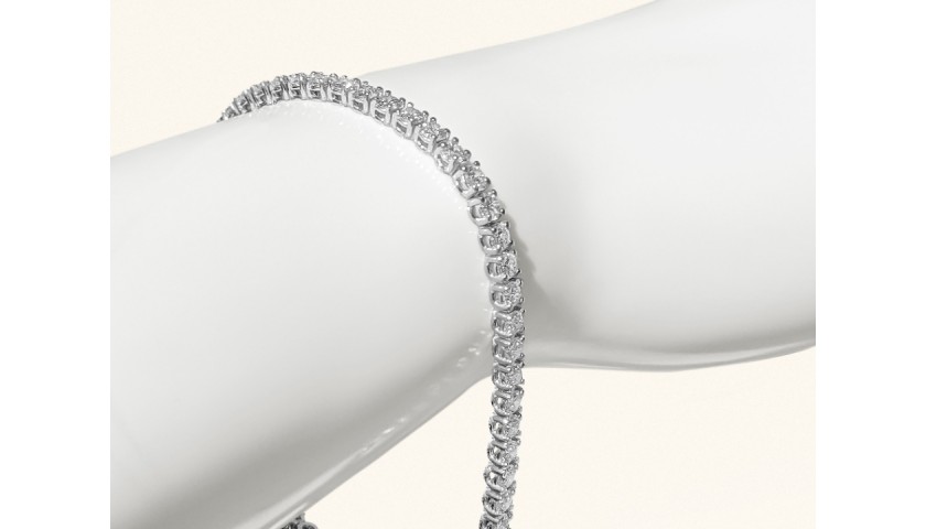 5.10 Carat VVS1-VVS2 Diamond Tennis 14K White Gold Riviera Bracelet