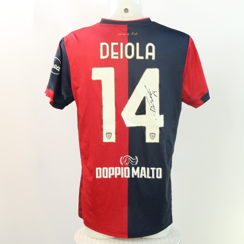 Deiola's Signed Unwashed Shirt, Cagliari vs Cremonese Coppa Italia 2024