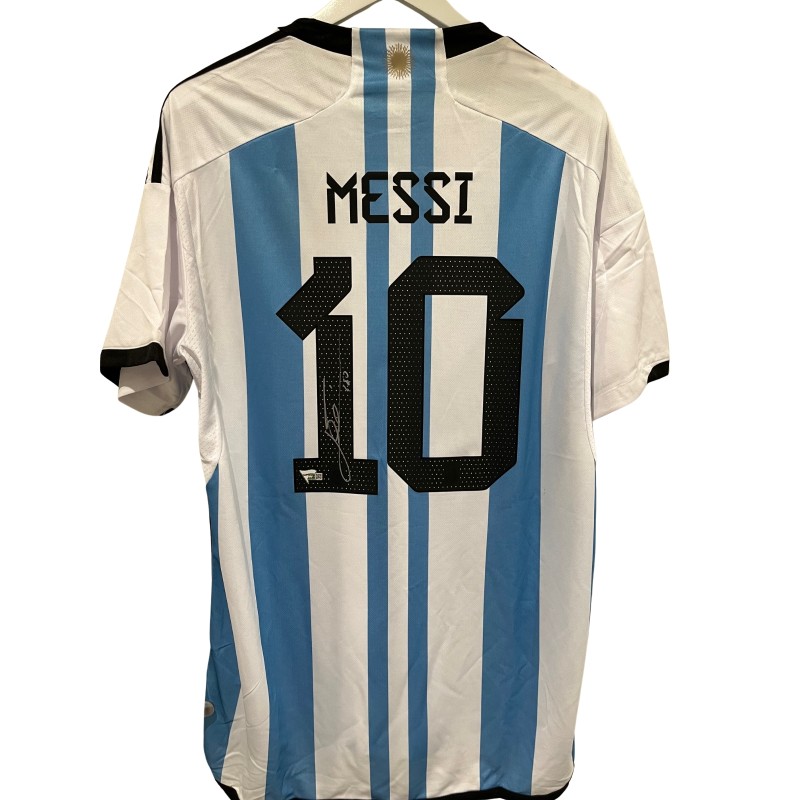 La maglia firmata di Lionel Messi per l'Argentina 2022