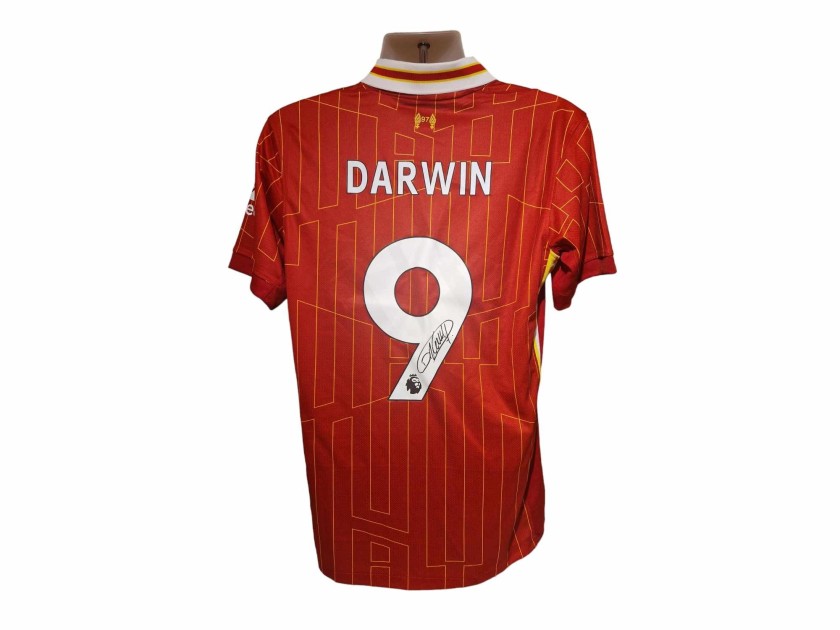 Maglia da calcio replica firmata Liverpool 24/25 di Darwin Nunez