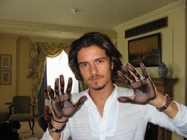 Orlando Bloom Signed Original Ink Hand Print 