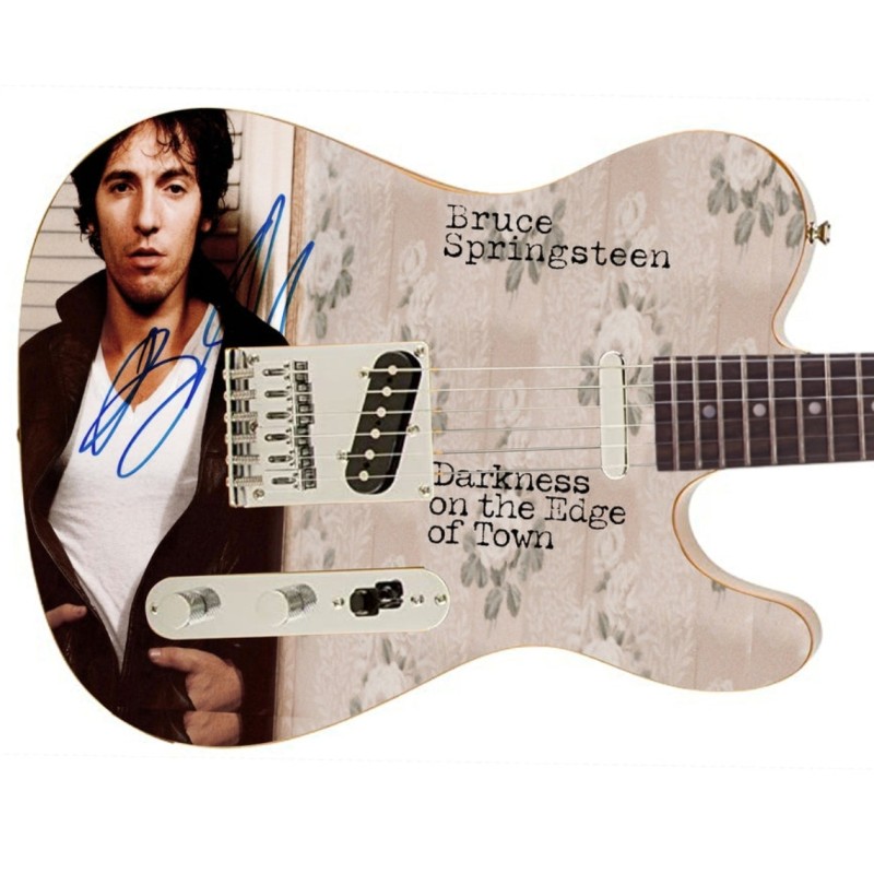 Bruce Springsteen Signed Darkness on Edge of Town Graphics Guitar