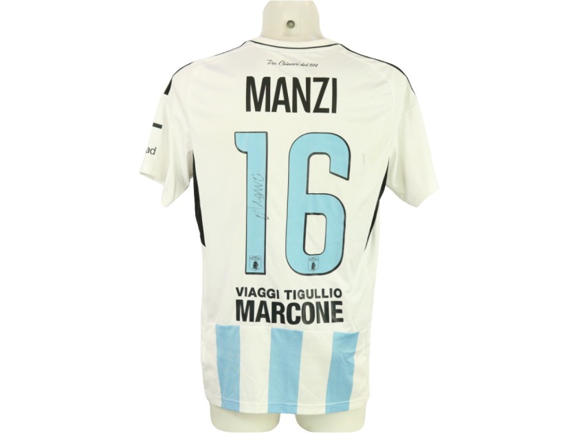 Manzi's Unwashed Signed Shirt, Virtus Entella vs Carrarese 2024 