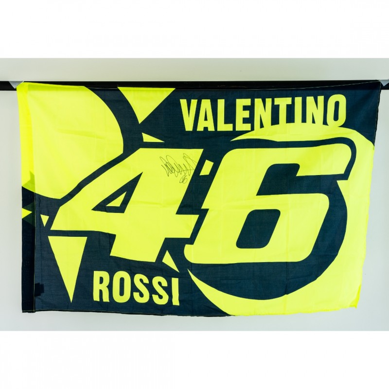 Valentino Rossi Signed Official VR46 Merchandise Flag