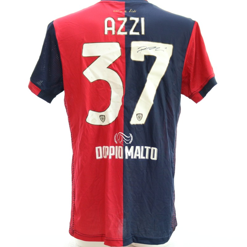 Azzi's Signed Unwashed Shirt, Cagliari vs Carrarese Coppa Italia 2024