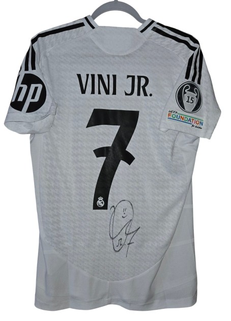 Vinicius' Atalanta vs Real Madrid Signed Match-Issued Shirt, UCL 2024