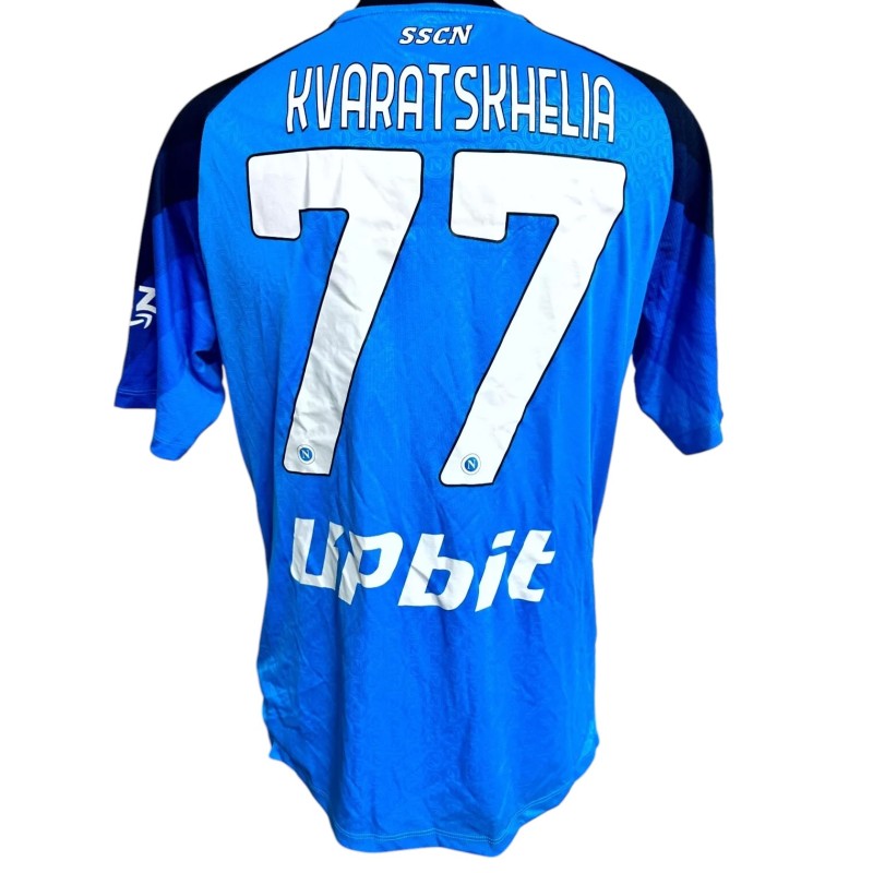 Kvaratskhelia's Napoli vs Roma Issued Shirt, 2023