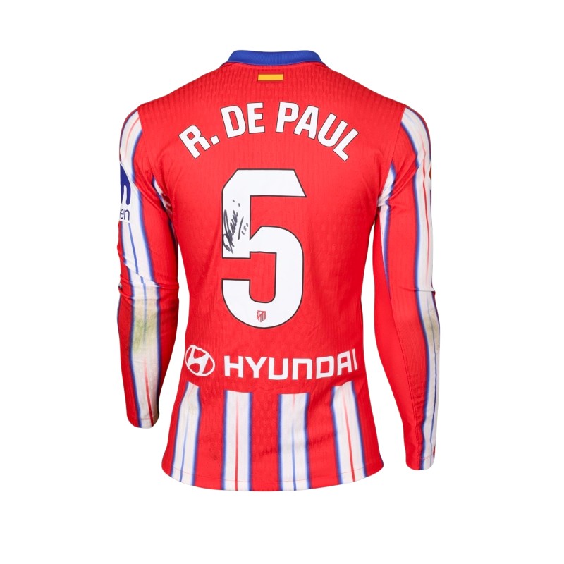 Rodrigo De Paul’s Atletico Madrid 24/25 Unwashed Match Worn Signed Shirt