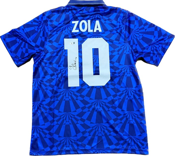 Replica della maglia del Napoli firmata da Gianfranco Zola