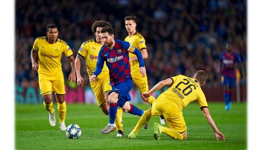 Messi's Match-Issued Barcelona Shirt, UCL 2019/20 + Bib