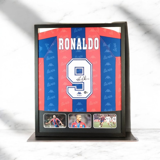 Ronaldo Nazario's Barcelona Signed And Framed Shirt