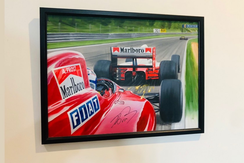 Signed Alain Prost and Ayrton Senna Original Art