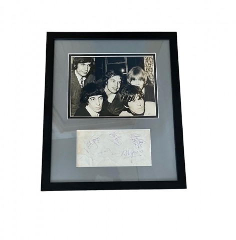 The Rolling Stones Original Lineup Signed Mounted Display