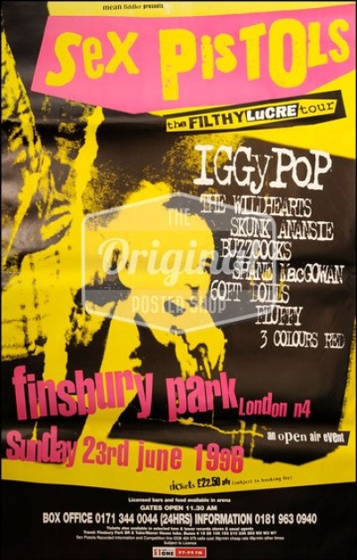 Sex Pistols 'Filthy Lucre' Tour Original Poster 
