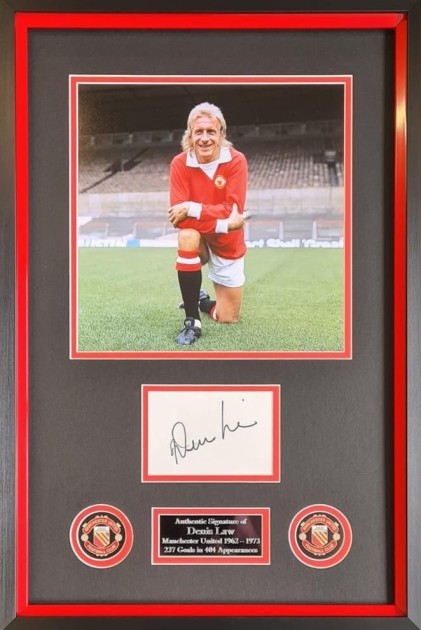 Denis Law's Manchester United Signed and Framed Photograph