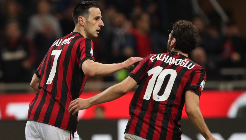 Kalinic's Match-Worn Milan-Inter Shirt with Special Patch